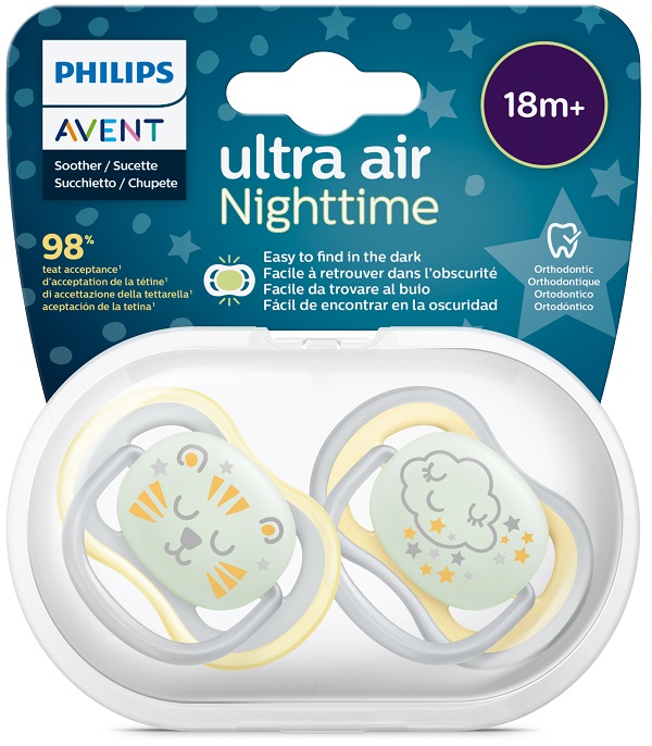 AVENT ULTRA AIR NIGHTTIME CIUCCIO ORTODONTICO 18 MESI+ 2 PEZZI - Farmacia Murachelli Di Putelli dr. Giovanni