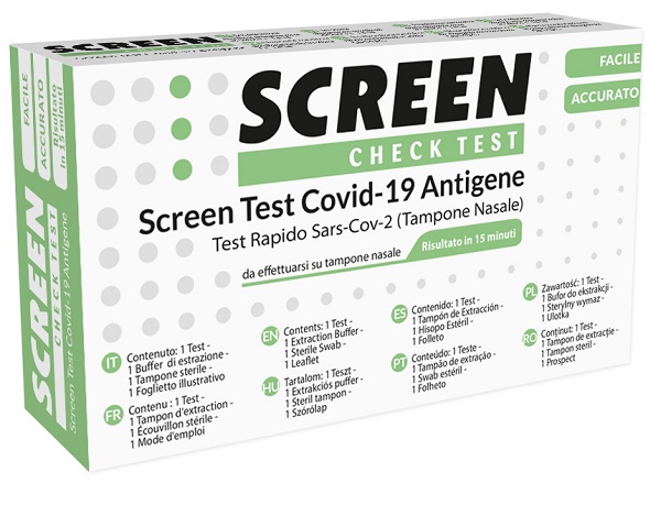 SCREEN TEST AUTODIAGNOSTICO ANTIGENICO RAPIDO COVID-19 SARS-COV-2 TAMPONI NASALI SELFTEST COVID TEST ANTIGENE SCREEN - Farmacia Murachelli Di Putelli dr. Giovanni
