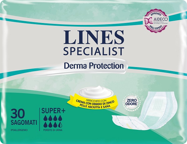 PANNOLONE PER INCONTINENZA LINES SPECIALIST DERMA SAGOMATO SUPER+ 30 PEZZI - Farmacia Murachelli Di Putelli dr. Giovanni