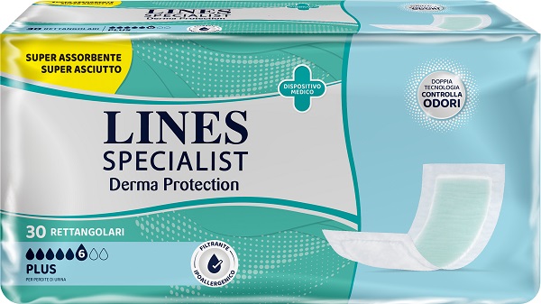 PANNOLONE PER INCONTINENZA LINES SPECIALIST DERMA RETTANGOLARE 30 PEZZI - Farmacia Murachelli Di Putelli dr. Giovanni