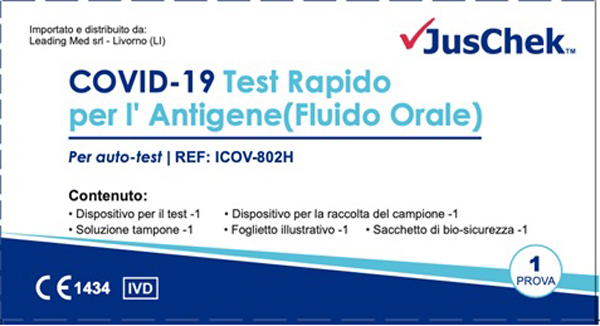 TEST ANTIGENICO RAPIDO COVID-19 JUSCHEK AUTODIAGNOSTICO DETERMINAZIONE QUALITATIVA ANTIGENI SARS-COV-2 IN CAMPIONI SALIVARI MEDIANTE IMMUNOCROMATOGRAFIA - Farmacia Murachelli Di Putelli dr. Giovanni
