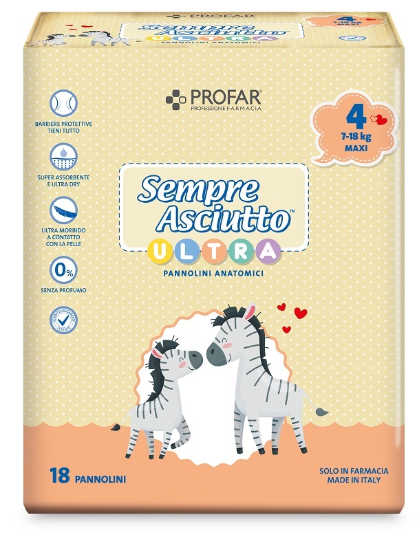PANNOLINI PROFAR SEMPRE ASCIUTTO ULTRA MAXI 7/18 KG 18 PEZZI - Farmacia Murachelli Di Putelli dr. Giovanni