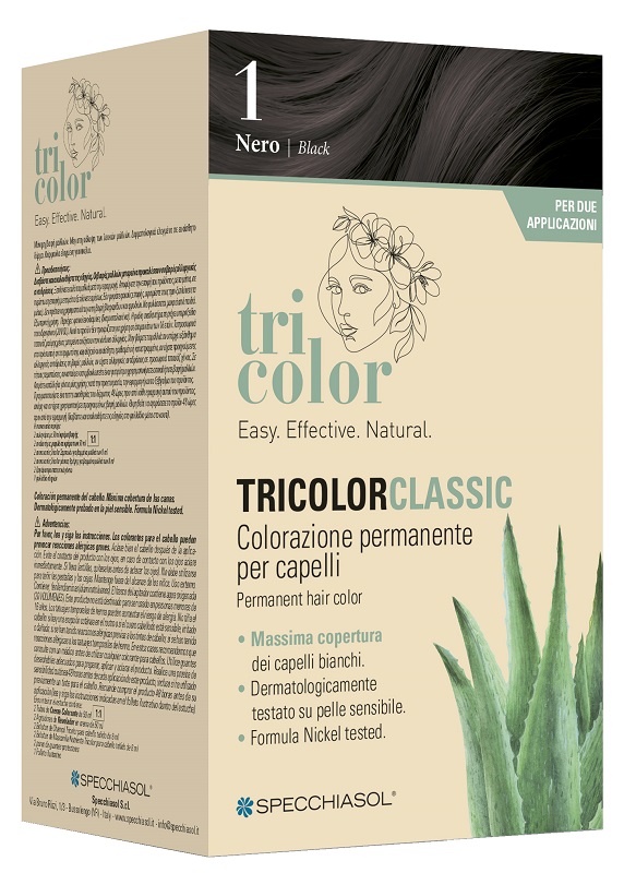TRICOLOR CLASSIC 1 NERO 2 TUBI 50 ML + 2 SHAKER 50 ML + 4 BUSTINE 8 ML - Farmacia Murachelli Di Putelli dr. Giovanni