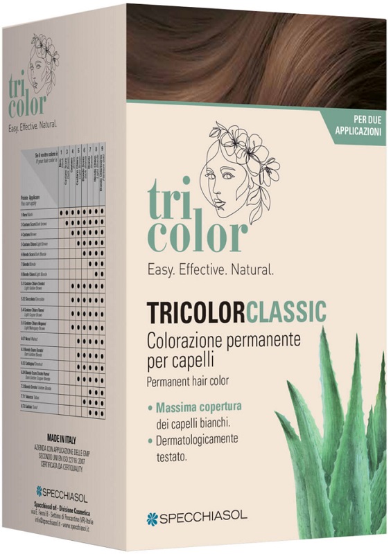 TRICOLOR CLASSIC 6 BIONDO SCURO 2 TUBI 50 ML + 2 SHAKER 50 ML + 4 BUSTINE 8 ML - Farmacia Murachelli Di Putelli dr. Giovanni