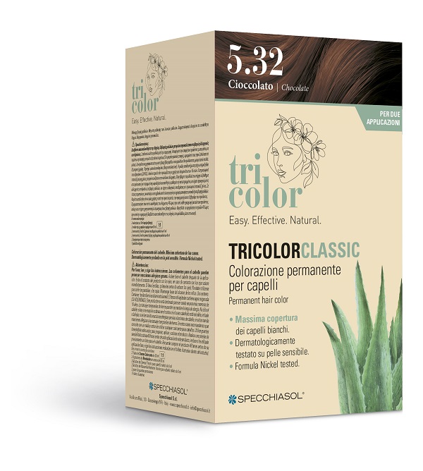 TRICOLOR CLASSIC 5,32 CIOCCOLATO 2 TUBI 50 ML + 2 SHAKER 50 ML + 4 BUSTINE 8 ML - Farmacia Murachelli Di Putelli dr. Giovanni