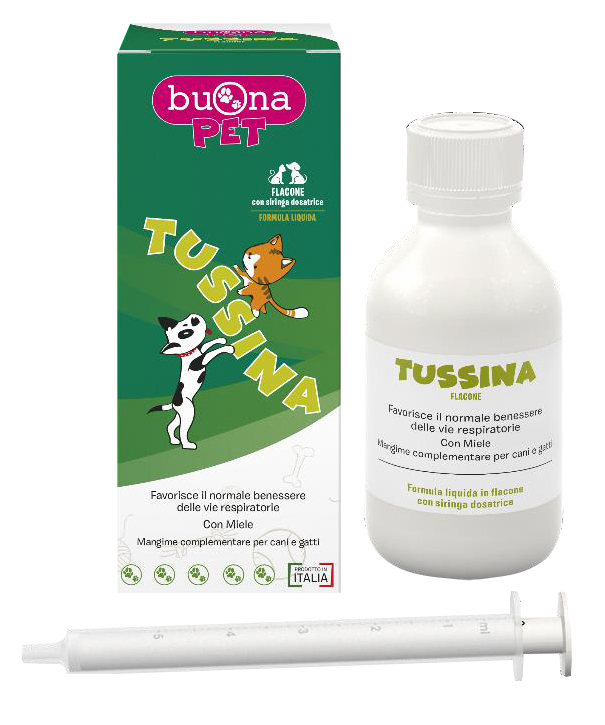 TUSSINA FLACONE CANI E GATTI CON SIRINGA DOSATRICE 100 G BUONAPET - Farmacia Murachelli Di Putelli dr. Giovanni