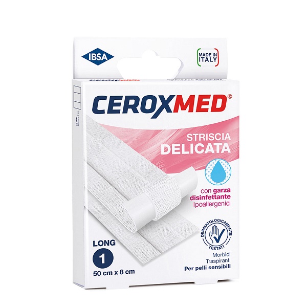 STRISCIA DELICATA CEROXMED CON GARZA DISINFETTANTE IPOALLERGENICA PER PELLI SENSIBILI 50X8CM 1 PEZZO - Farmacia Murachelli Di Putelli dr. Giovanni