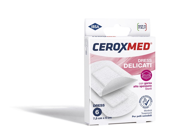 DRESS DELICATI CEROXMED CON GARZA ALTO SPESSORE PER PELLI SENSIBILI 7,5X5CM 6 PEZZI - Farmacia Murachelli Di Putelli dr. Giovanni