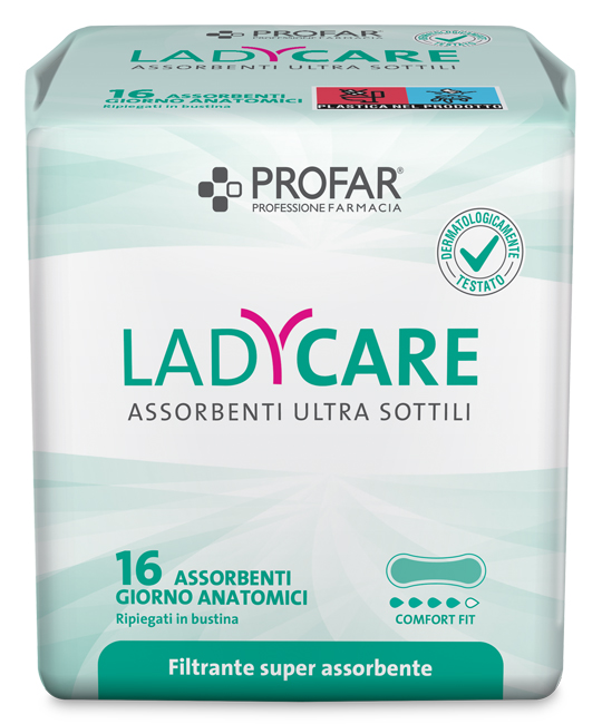 LADYCARE ASSORBENTI GIORNO ANATOMICI 16 PEZZI PROFAR - Farmacia Murachelli Di Putelli dr. Giovanni