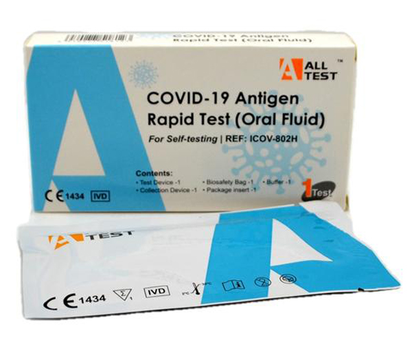 TEST ANTIGENICO RAPIDO COVID-19 ALLTEST AUTODIAGNOSTICO DETERMINAZIONE QUALITATIVA ANTIGENI SARS-COV-2 IN CAMPIONI SALIVARI MEDIANTE IMMUNOCROMATOGRAFIA - Farmacia Murachelli Di Putelli dr. Giovanni