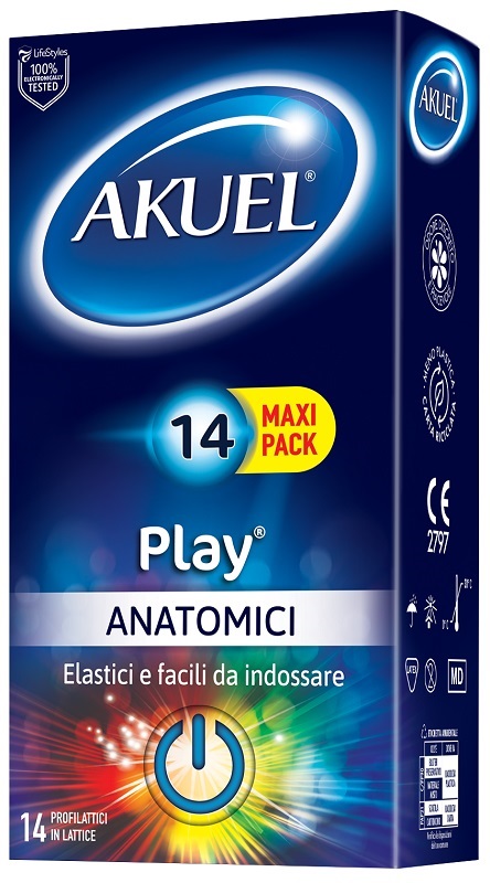 PROFILATTICO AKUEL PLAY ANATOMICO 14 PEZZI - Farmacia Murachelli Di Putelli dr. Giovanni