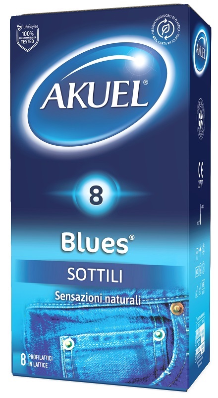 PROFILATTICO AKUEL BLUES SOTTILE 8 PEZZI - Farmacia Murachelli Di Putelli dr. Giovanni