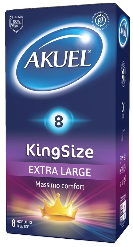 PROFILATTICO AKUEL KING SIZE EXTRA LARGE 8 PEZZI - Farmacia Murachelli Di Putelli dr. Giovanni