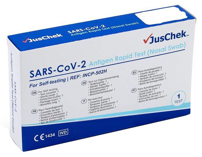 TEST ANTIGENICO RAPIDO COVID-19 JUSCHEK AUTODIAGNOSTICO DETERMINAZIONE QUALITATIVA ANTIGENI SARS-COV-2 IN TAMPONI NASALI MEDIANTE IMMUNOCROMATOGRAFIA - Farmacia Murachelli Di Putelli dr. Giovanni