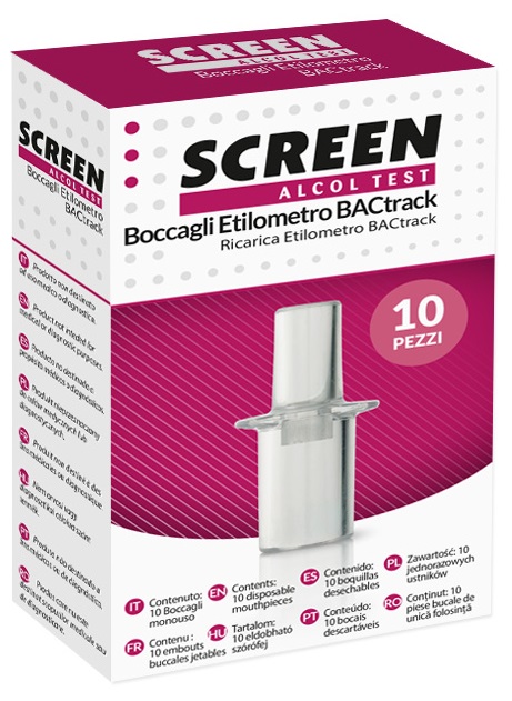 SCREEN ALCOL TEST BOCCAGLI ETILOMETRO BACTRACK RICARICA 10 PEZZI - Farmacia Murachelli Di Putelli dr. Giovanni