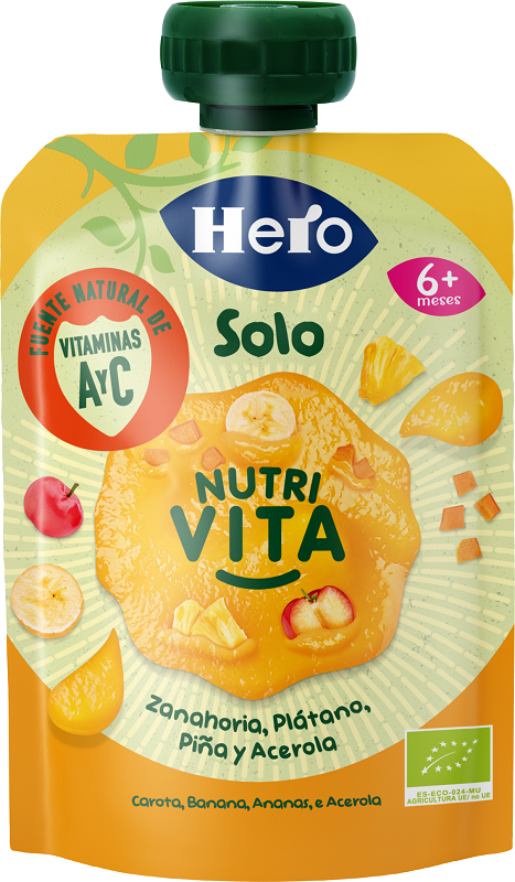 HERO BABY SOLO POUCH NUTRI VITA CAROTA ANANAS BANANA 100 G - Farmacia Murachelli Di Putelli dr. Giovanni