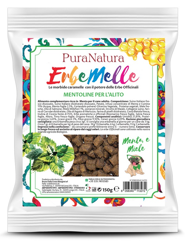 PURANATURA ERBEMELLE MENTOLINE PER L'ALITO CARAMELLE MORBIDE 150 G - Farmacia Murachelli Di Putelli dr. Giovanni