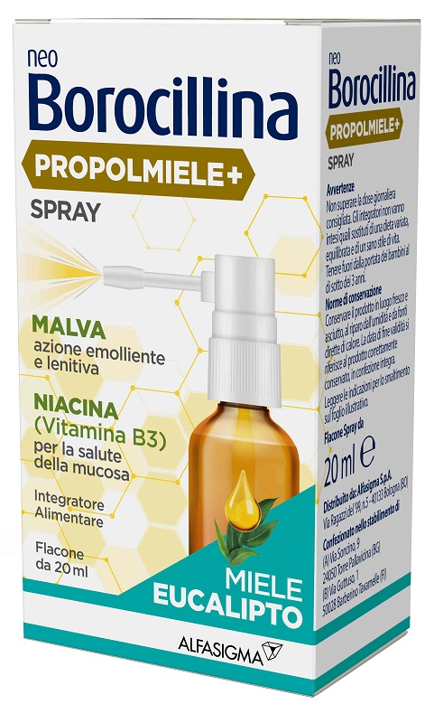 NEOBOROCILLINA PROPOLMIELE+ SPRAY MIELE EUCALIPTO 20 ML - Farmacia Murachelli Di Putelli dr. Giovanni