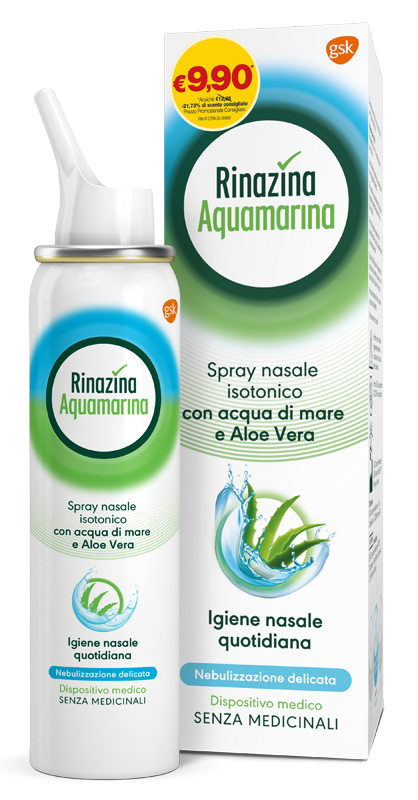 SOLUZIONE ISOTONICA RINAZINA AQUAMARINA ALOE DELICATA PROMO 100 ML - Farmacia Murachelli Di Putelli dr. Giovanni