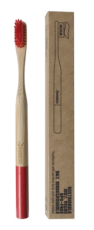SPAZZOLINO BAMBOO SETOLE MEDIUM ROSSO - Farmacia Murachelli Di Putelli dr. Giovanni