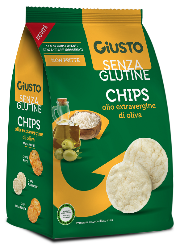 GIUSTO SENZA GLUTINE CHIPS OLIO EXTRAVERGINE DI OLIVA 40 G - Farmacia Murachelli Di Putelli dr. Giovanni