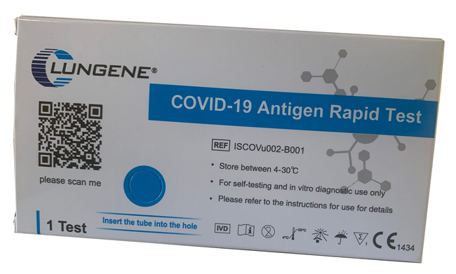 TEST ANTIGENICO RAPIDO COVID-19 CLUNGENE AUTODIAGNOSTICO DETERMINAZIONE QUALITATIVA ANTGENI SARS-COV-2 IN TAMPONI NASALI MEDIANTE IMMUNOCROMATOGRAFIA - Farmacia Murachelli Di Putelli dr. Giovanni