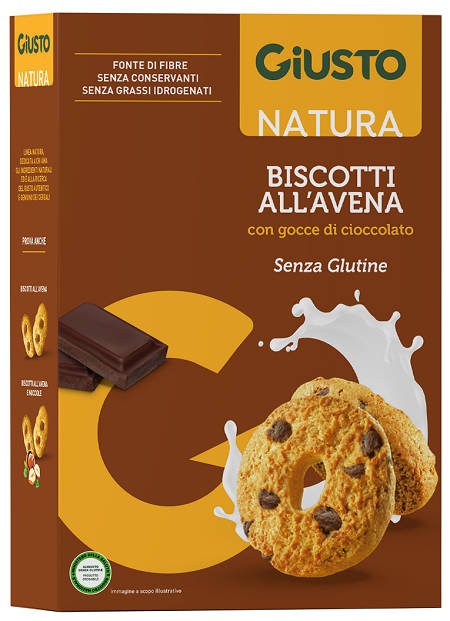GIUSTO SENZA GLUTINE BISCOTTI AVENA GOCCE CIOCCOLATO 250 G - Farmacia Murachelli Di Putelli dr. Giovanni