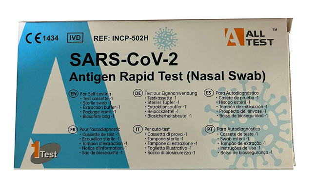 TEST ANTIGENICO RAPIDO COVID-19 ALLTEST AUTODIAGNOSTICO DETERMINAZIONE QUALITATIVA ANTIGENI SARS-COV-2 IN TAMPONI NASALI MEDIANTE IMMUNOCROMATOGRAFIA - Farmacia Murachelli Di Putelli dr. Giovanni