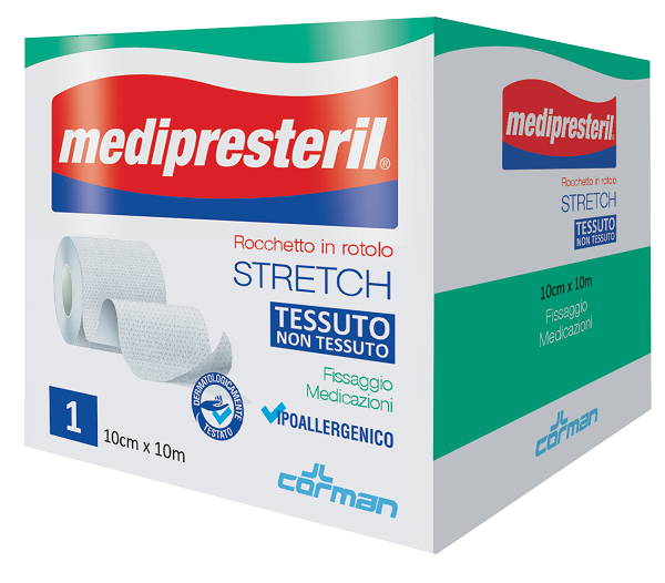 MEDIPRESTERIL ROCCHETTO ROTOLO STRETCH TESSUTO NON TESSUTO 10 CM X 1000 CM - Farmacia Murachelli Di Putelli dr. Giovanni
