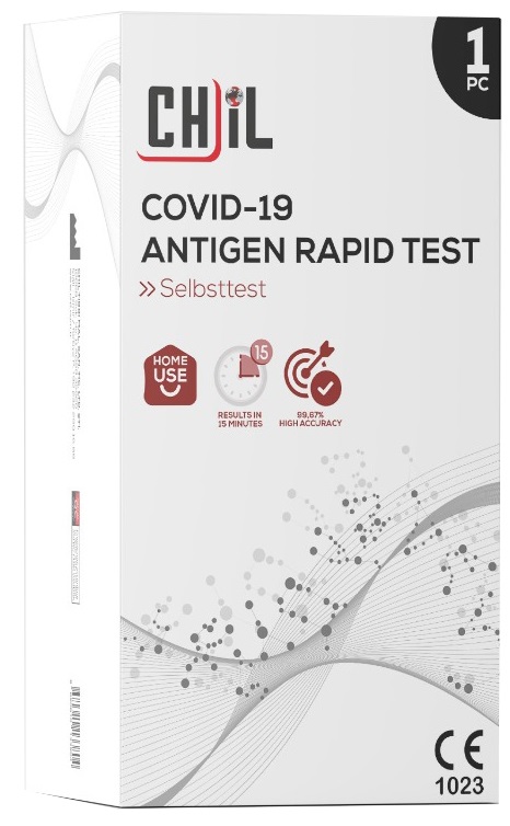 TEST ANTIGENICO RAPIDO COVID-19 CHIL AUTODIAGNOSTICO DETERMINAZIONE QUALITATIVA ANTIGENI SARS-COV-2 IN TAMPONI NASALI MEDIANTE IMMUNOCROMATOGRAFIA - Farmacia Murachelli Di Putelli dr. Giovanni