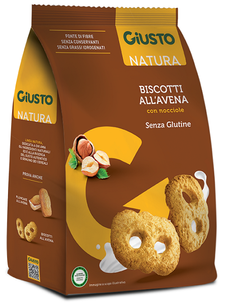 GIUSTO SENZA GLUTINE BISCOTTI AVENA CON NOCCIOLE 250 G - Farmacia Murachelli Di Putelli dr. Giovanni