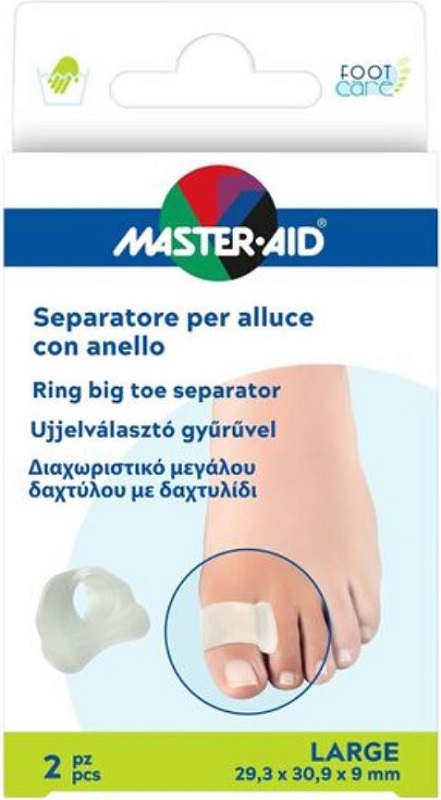 SEPARATORE ALLUCE MASTER-AID FOOTCARE CON ANELLO LARGE 2 PEZZI D4 - Farmacia Murachelli Di Putelli dr. Giovanni
