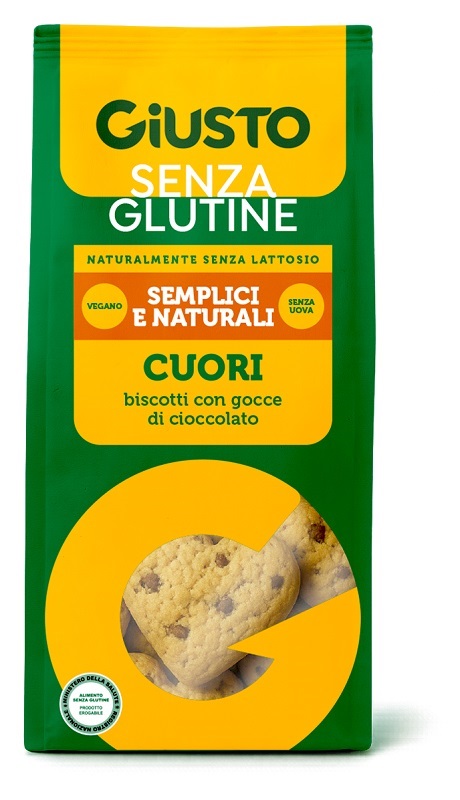 GIUSTO SENZA GLUTINE CUORI FROLLINI CON GOCCE DI CIOCCOLATO 200 G - Farmacia Murachelli Di Putelli dr. Giovanni