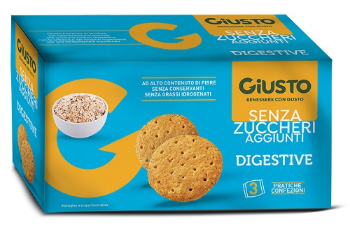 GIUSTO SENZA ZUCCHERO BISCOTTI DIGESTIVE 3 PEZZI DA 75 G - Farmacia Murachelli Di Putelli dr. Giovanni