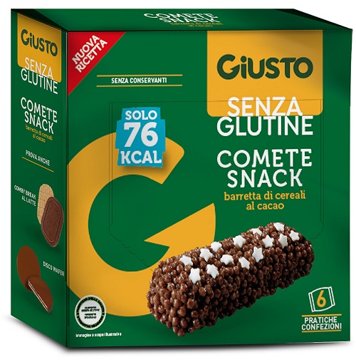 GIUSTO SENZA GLUTINE COMETE SNACK 6 CONFEZIONI DA 20 G - Farmacia Murachelli Di Putelli dr. Giovanni