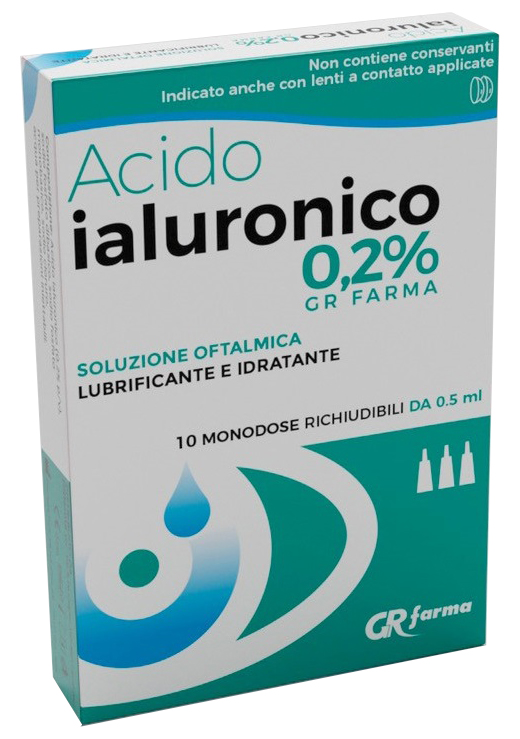 SOLUZIONE OFTALMICA LUBRIFICANTE E IDRATANTE ACIDO IALURONICO 0,2% 10 MONODOSE RICHIUDIBILI DA 0,5 ML - Farmacia Murachelli Di Putelli dr. Giovanni