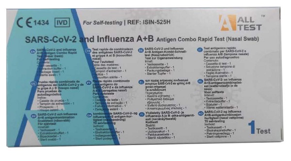 TEST ANTIGENICO RAPIDO COVID-19 ALLTEST AUTODIAGNOSTICO DETERMINAZIONE QUALITATIVA ANTIGENI SARS-COV-2 E INFLUENZA A+B IN TAMPONI NASALI - Farmacia Murachelli Di Putelli dr. Giovanni