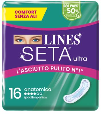 LINES SETA ULTRA ASSORBENTI ANATOMICO CP 16 PEZZI - Farmacia Murachelli Di Putelli dr. Giovanni