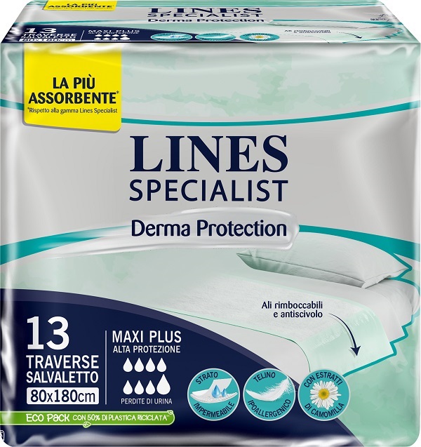 TRAVERSA PER INCONTINENZA LINES SPECIALIST DERM AP 80X180 13 PEZZI - Farmacia Murachelli Di Putelli dr. Giovanni