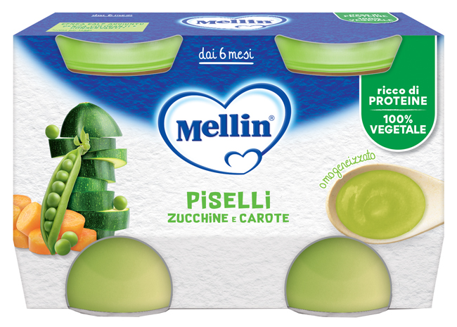 MELLIN OMOGENEIZZATO PISELLI E CAROTE 2 PEZZI DA 130 G - Farmacia Murachelli Di Putelli dr. Giovanni