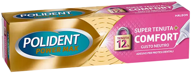 CREMA ADESIVA PROTESI DENTALI POLIDENT POWER MAX SUPER TENUTA+COMFORT 40 G - Farmacia Murachelli Di Putelli dr. Giovanni