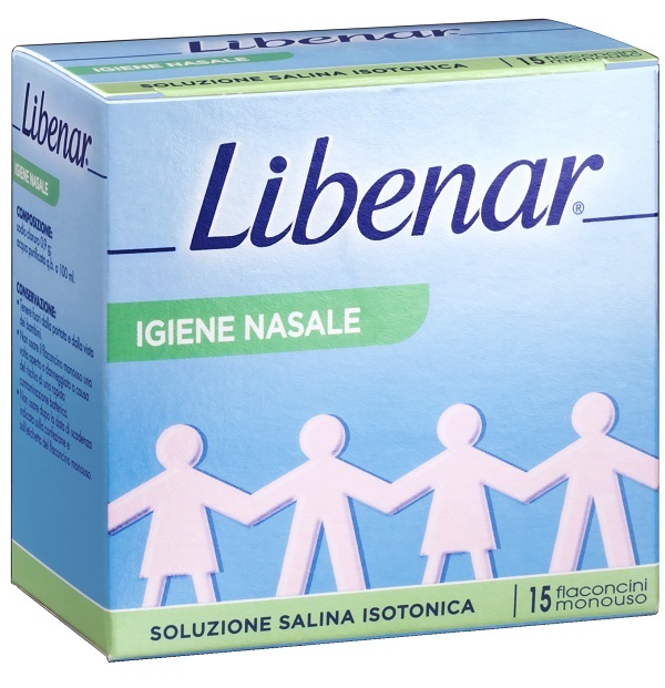 SOLUZIONE SALINA ISOTONICA 0,9% LIBENAR PER IGIENE NASALE 15 FLACONCINI MONOUSO X 5 ML - Farmacia Murachelli Di Putelli dr. Giovanni