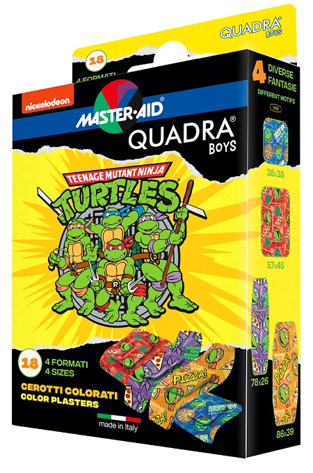 CEROTTO MASTER-AID QUADRA BOYS NINJA TURTLES ASSORTITI 18 PEZZI - Farmacia Murachelli Di Putelli dr. Giovanni