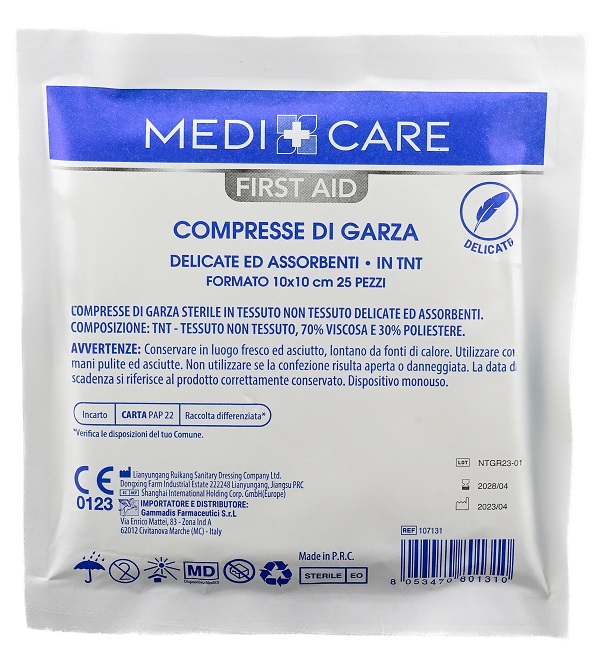 GARZA MEDICARE COTONE 10X10 CM 25 PEZZI - Farmacia Murachelli Di Putelli dr. Giovanni