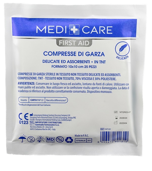 GARZA MEDICARE TNT 10X10 CM 25 PEZZI - Farmacia Murachelli Di Putelli dr. Giovanni