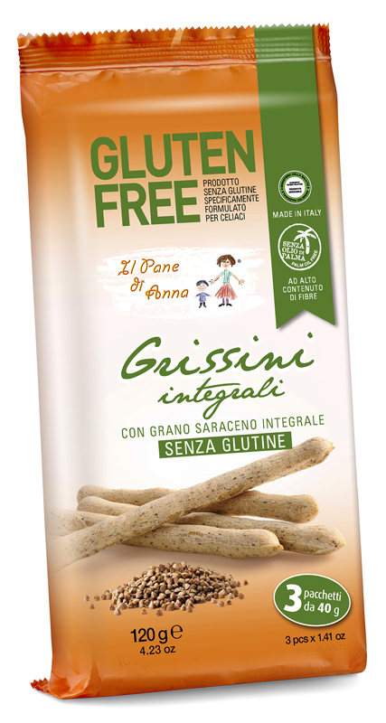 IL PANE DI ANNA GRISSINI INTEGRALI SENZA LATTE 3 PEZZI DA 40 G - Farmacia Murachelli Di Putelli dr. Giovanni
