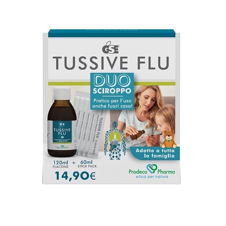 GSE TUSSIVE FLU DUO FLACONE+6 STICK PACK MONODOSE - Farmacia Murachelli Di Putelli dr. Giovanni