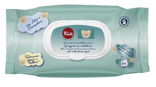 TRUDI BABY CARE SALVIETTINE IGIENIZZANTI ANTIBATTERICO 64 PEZZI - Farmacia Murachelli Di Putelli dr. Giovanni