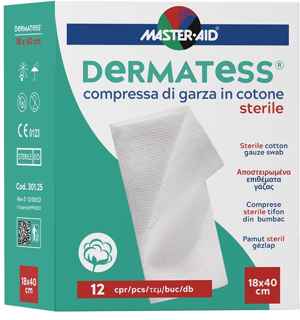 GARZA IDROFILA DERMATESS COTONE 18X40 12 PEZZI - Farmacia Murachelli Di Putelli dr. Giovanni
