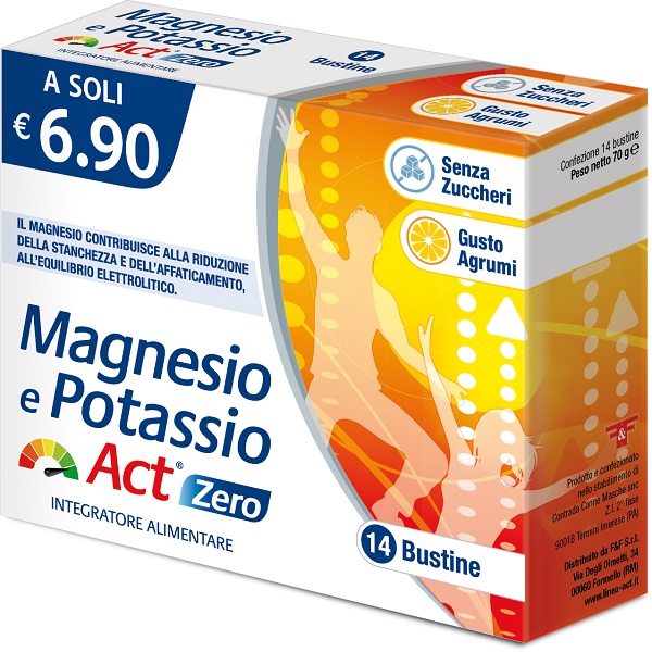 MAGNESIO E POTASSIO ACT ZERO 14 BUSTINE - Farmacia Murachelli Di Putelli dr. Giovanni